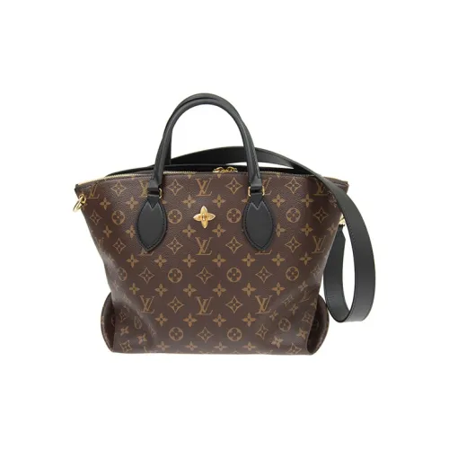 LOUIS VUITTON Flower Tote Кожа Сумка Средний Женский Коричневый