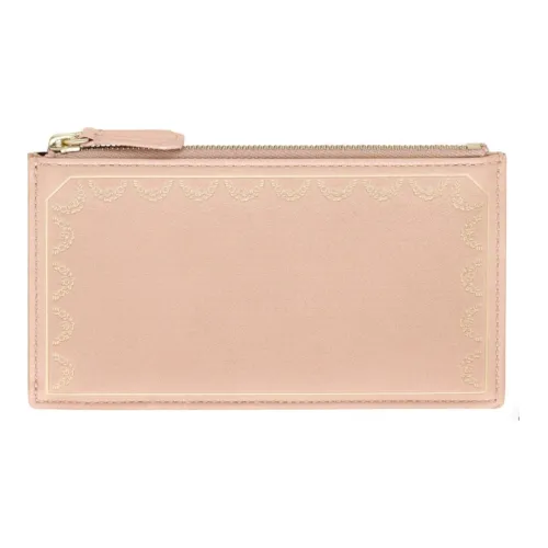 Cartier Guirlande Коровья кожа Держатель для карт Женский Розовый Бежевый