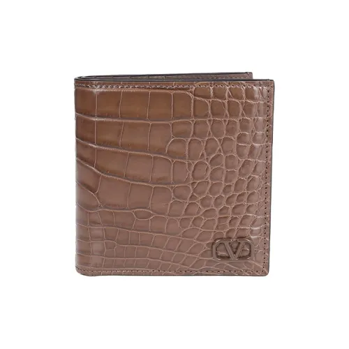 Valentino Кожаный держатель для карт и кошелек Мужской Тауповый