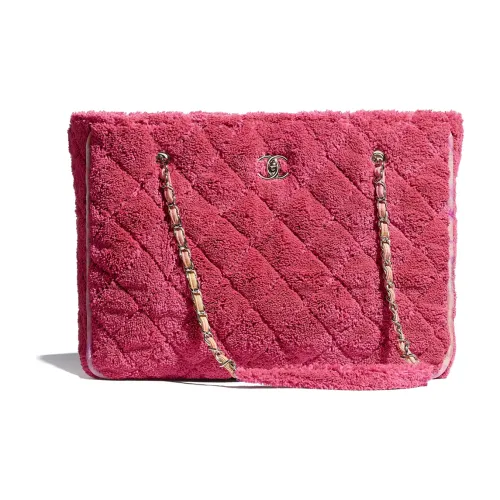 CHANEL Сумка из смешанного волокна с серебряным оттенком металлическая тоут сумка для покупок сумка через плечо большая женская кораллового цвета