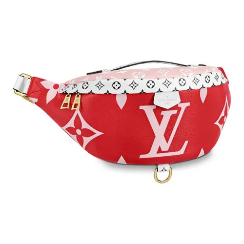 LOUIS VUITTON Bumbag Холст с кожей Через плечо Бананка Женские Красный Розовый Белый
