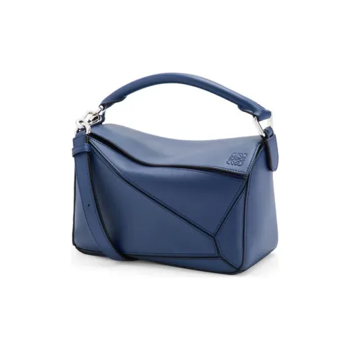 LOEWE Пазл Коровья кожа Сумка через плечо Сумка Маленькая Женская Океан Синий