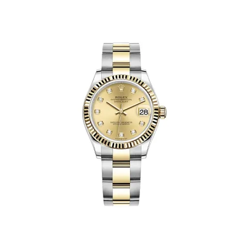 ROLEX Log Series Автоматический Механический Механизм Женские Часы 31 мм Золотой Циферблат Оистерстил Корпус Оистерстил Ремешок