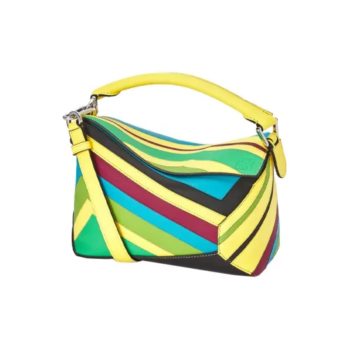 LOEWE Пазл Телячья кожа Сумка Сумка через плечо Сумка через плечо Маленькая Женская Желтая Многоцветная