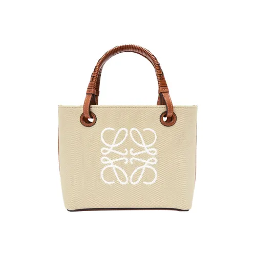 LOEWE Anagram Жаккардовая ткань с коровьей кожей Сумка через плечо Сумка Мини Женская Бежевая Коричневая