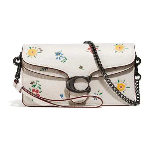 COACH Tabby Кожа Сумка на плечо Портативная Сумка через плечо Мини Женская Белая