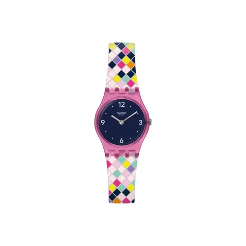 SWATCH ORIGINALS Collection Кварцевый механизм Женские часы 25 мм Синий циферблат Пластиковый корпус Часы Силиконовый ремешок