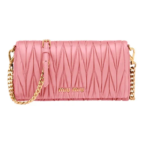MIU MIU Matelassé Мягкий Коровья Кожа Сумка через плечо Мини Женская Розовая
