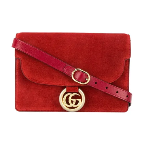 GUCCI Замша Сумка через плечо Маленькая Сумка на плечо Женская Красная