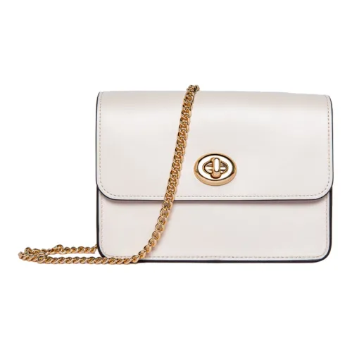 COACH Bowery Коровья кожа Маленькая квадратная сумка Портативные сумки через плечо Сумка через плечо Женская Белая