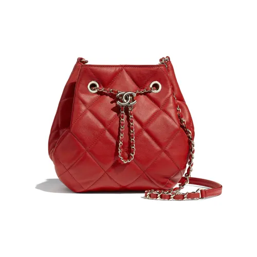 CHANEL Шнур овечья кожа And золото металл сумка на плечо женская красная