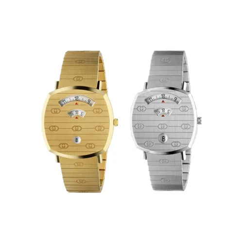 GUCCI Grip Collection Кварцевые часы механизм ремешок из нержавеющей стали желтый циферблат унисекс
