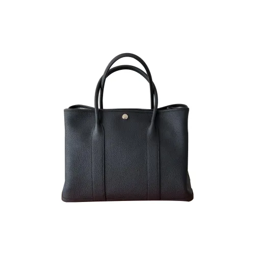 HERMES Garden Party Negonda Коровья кожа Сад Комбинированная сумка Сумка 36 Женская Индиго Aztec Синий