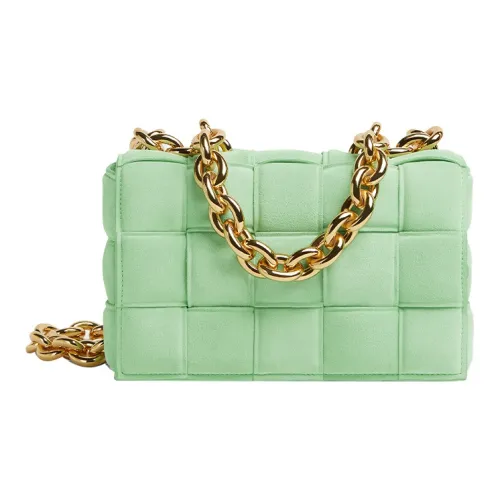 Bottega Veneta Chain Cassette Коровья кожа Pillow Bag Handheld Shoulder Bag Женская горчичный цвет