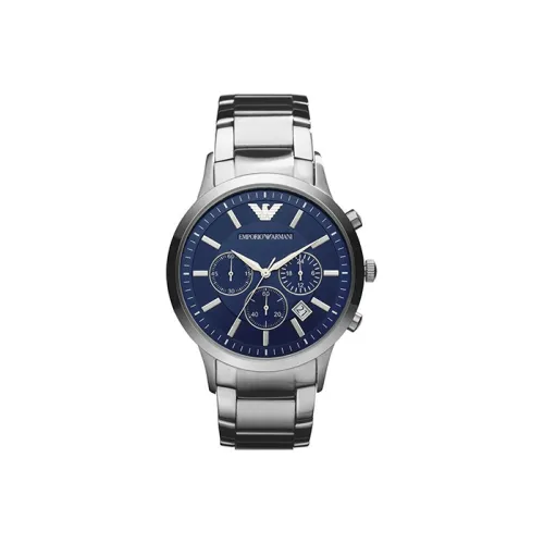 EMPORIO ARMANI RENATO Наручные часы Кварцевый механизм Синий циферблат Мужские часы