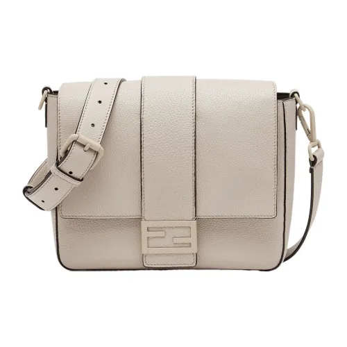 FENDI Baguette Коровья кожа Сумка через плечо Средняя Мужская Светло-серый