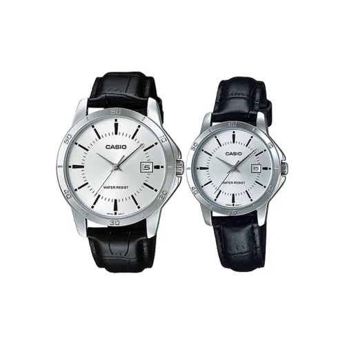 Коллекция часов CASIO LTP Кварцевый механизм Естественная кожа Естественная кожа Тканевый ремешок Часы Унисекс Серебристый циферблат