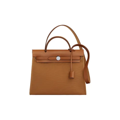 HERMES Herbag Кожа Сумка Сумка через плечо Сумка через плечо Унисекс Песочный Мулан Розовый