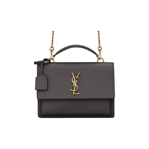 SAINT LAURENT Sunset Smooth Кожа Sunset Сумка Портативная Сумка через плечо Сумка через плечо Средняя Женская Коричневая