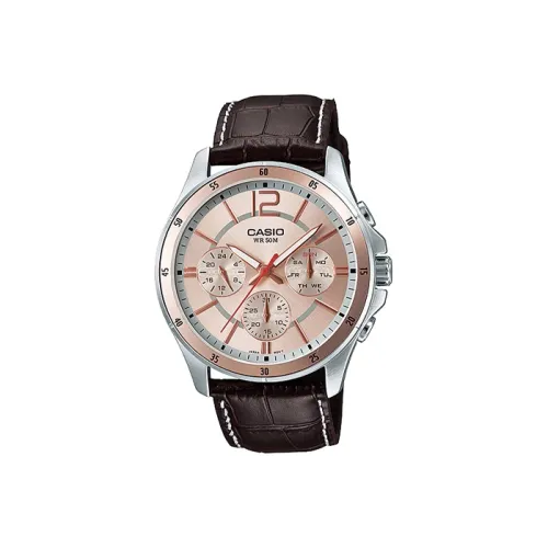 CASIO Кварцевый механизм Мужские часы серии Standard Розовые