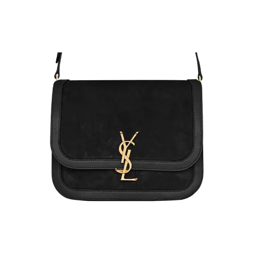 SAINT LAURENT Solferino Телячья кожа Tofu Сумка Сумка через плечо Сумка через плечо Средняя Женская Черная