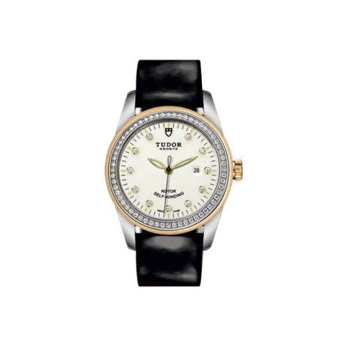 TUDOR Jun Jue Series Механический механизм Женские часы 31 мм Золотой циферблат Стальной корпус Часы Кожаный ремешок