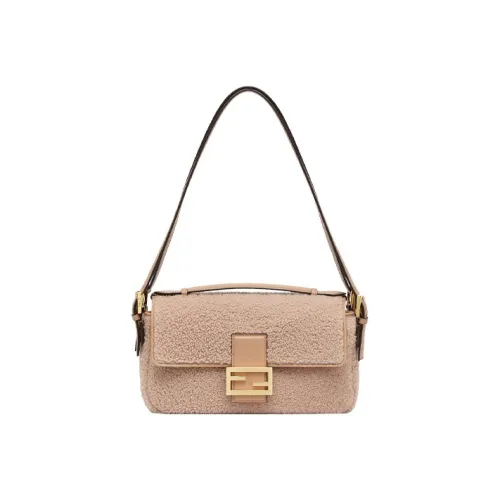 FENDI Baguette Sheepskin Baguette Bag Shoulder Bag Handbag Women's Pink