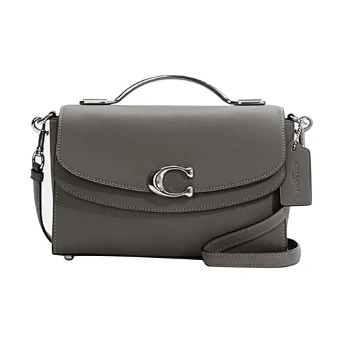 COACH Celia Холст и кожа Маленькая квадратная сумка Сумка Сумка через плечо Сумка через плечо Средняя Женская Темно-серый