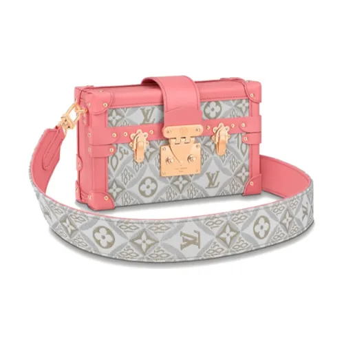 LOUIS VUITTON PETITE MALLE Жаккардовая ткань Сумка через плечо Женская Светлый Умбра Розовый