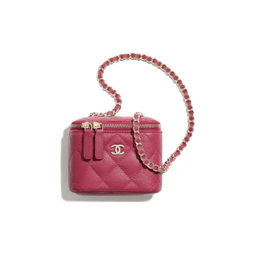 CHANEL Икорный кожа коробка сумка с цепочкой сумка через плечо мини женская темно-розовая