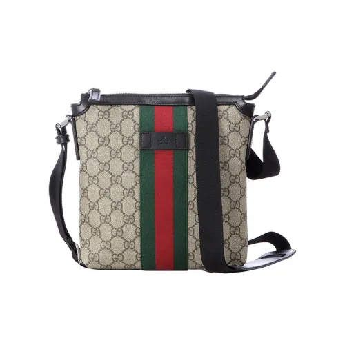 GUCCI Canvas с кожаными вставками холщовая сумка сумка через плечо обычная мужская
