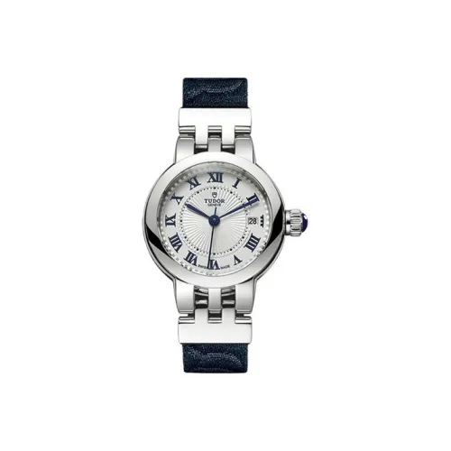 TUDOR Rose Collection Механический механизм Женские часы 26 мм Серебристый циферблат Корпус из нержавеющей стали Тканевый ремешок M35200 0002