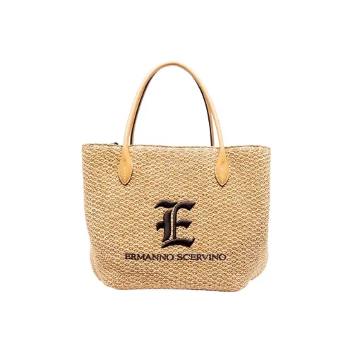 ERMANNO SCERVINO Плетеная соломенная сумка большая женская светлый умбра