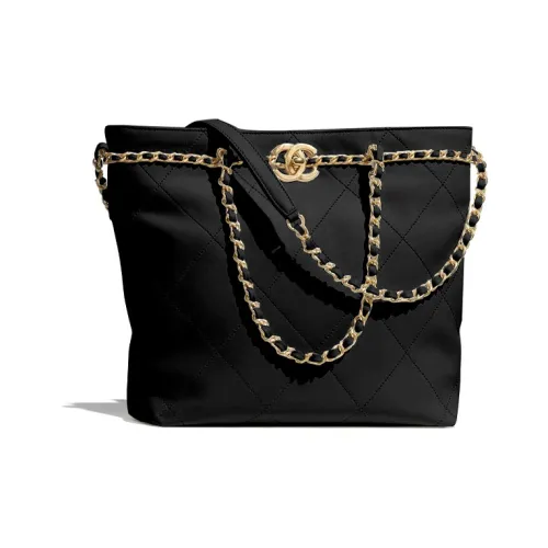 CHANEL Коровья кожа Тоут Сумка Сумка для покупок Сумка Сумка через плечо Маленькая Женская Черная