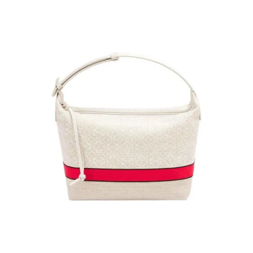 LOEWE Cubi Жаккард с коровьей кожей Сумка-ланчбокс Унисекс Экрю