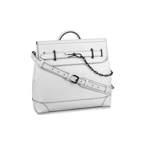 LOUIS VUITTON Корова Кожа Маленькая Коробка Сумка на Одно Плечо Стандартная Мужская Белая