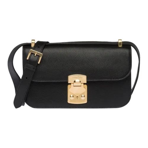 MIU MIU Soft Sheepskin Маленькая Квадратная Сумка Сумка через плечо Женская Черная