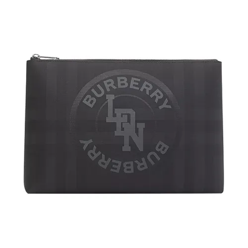 Burberry Коровья кожа хлопок ПУ (полиуретан) полиуретан клатч портфель мужской темно-угольный серый