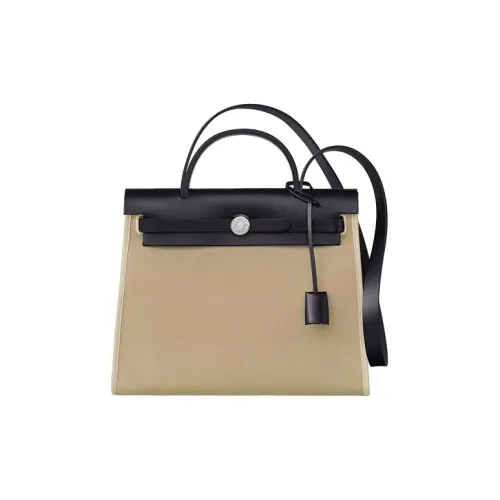 HERMES Herbag Холст и кожа Сумка через плечо Сумка через плечо Унисекс India Blue Тренч Серый