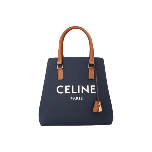 CELINE Cabas Коровья кожа Сумка Большая Унисекс Темно-синий