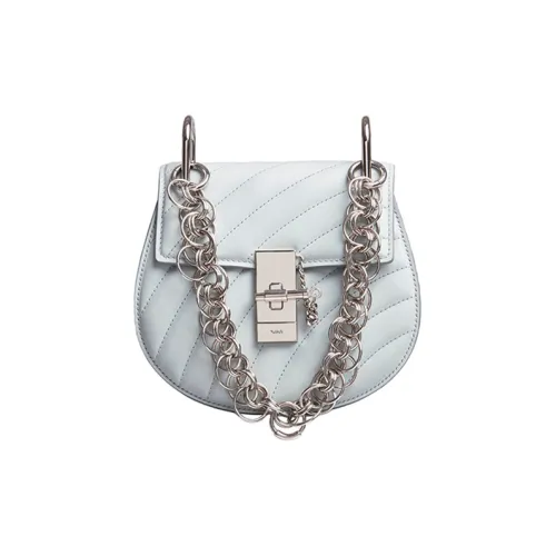 Chloe Лоскутная ткань Телячья кожа Свинка Сумка через плечо Женская Светло-синяя
