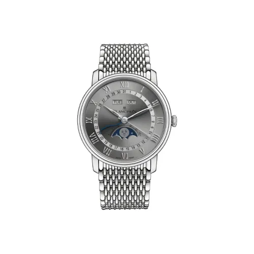 BLANCPAIN VILLERET Автоматический Механический Часы Мужские 40 мм Серебристый Циферблат Корпус из Нержавеющей Стали Металлический Ремешок