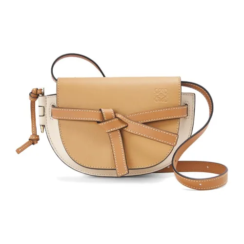 LOEWE Gate Телячья кожа с рельефом бант сумка через плечо седельная сумка мини женская Дюна