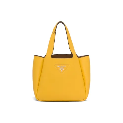 PRADA Dynamique Телячья кожа Тоут Сумка Сумка для покупок Сумка Женская Карамель Желтая