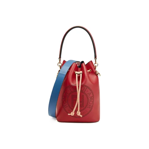 FENDI Телячья кожа Ведрообразная сумка Сумка через плечо Сумка на одно плечо Маленькая женская сумка Красный Синий
