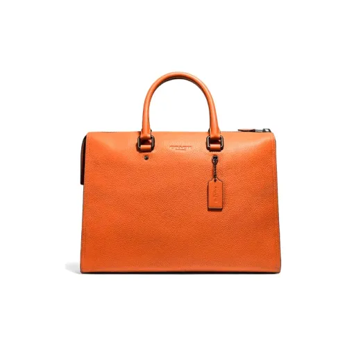 COACH Gotham Кожа Сумка Сумка через плечо Сумка через плечо Большая Мужская Черная Медная Оранжевая