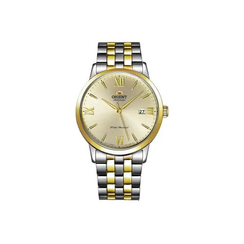 ORIENT Автоматический Механический Механизм Нержавеющая Сталь Ремешок Часы 41,6мм Мужские Часы Золотой Циферблат RA AC0F08G10B