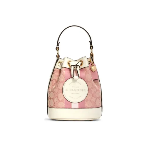 COACH Dempsey Коровья кожа Ведрообразная сумка Сумка через плечо Сумка на плечо Мини сумка Женская Вишневый цветок Розовый