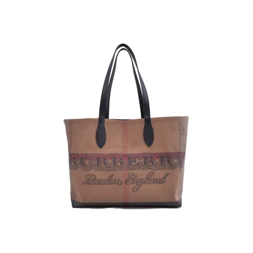 Burberry Холст Тоут Сумка Сумка для покупок Сумка через плечо Холст Сумка Сумка Сумка через плечо Женская Архив Бежевый