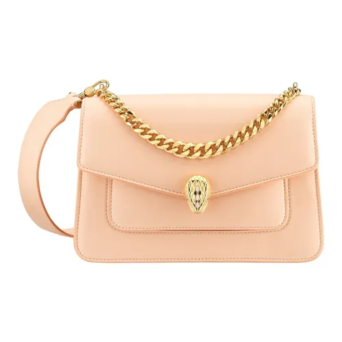 BVLGARI Serpenti Forever Овчина Сумка на плечо Женская Персиковая